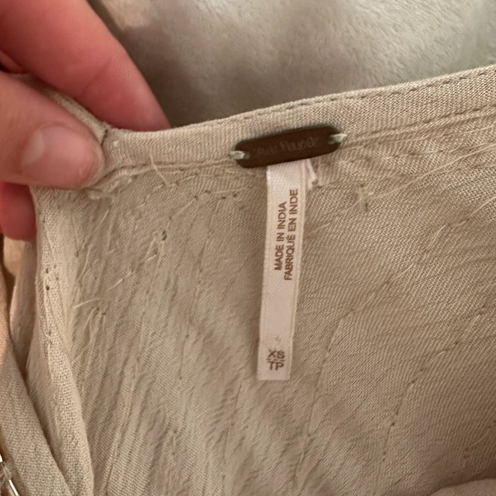 Free People nude colored cami with beads